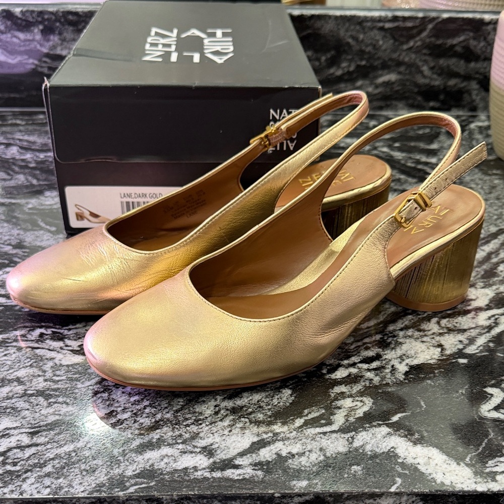 Naturalizer Lane Gold Slingback Heels